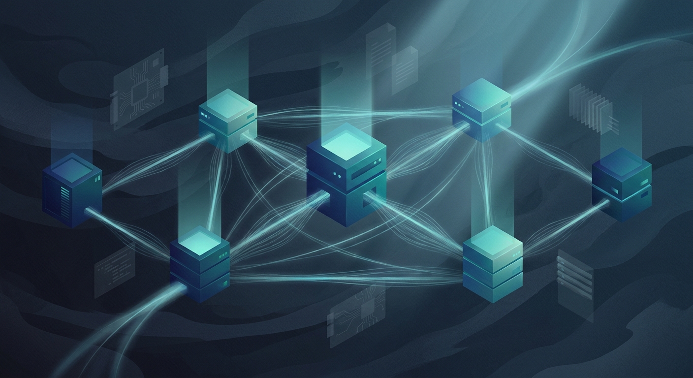 Réseau de nœuds serveurs interconnectés